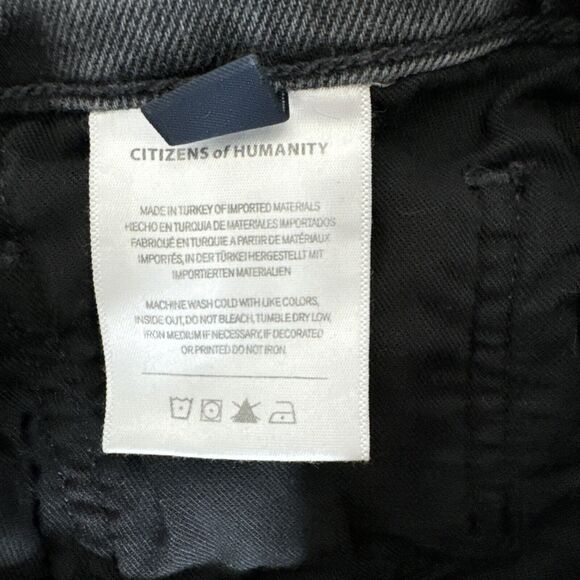 Citizens of Humanity Ella Jeans Womens 31x25 Black Mid Rise Crop Gothic Denim - Picture 11 of 14
